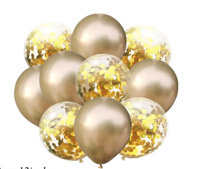 Золото хром латексные шары, воздушные шары с конфетти