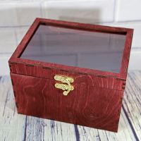 Коробка (шкатулка) из дерева с прозрачной крышкой