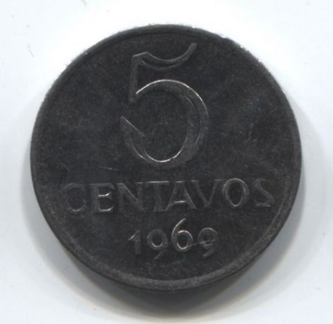 5 сентаво 1969 года Бразилия