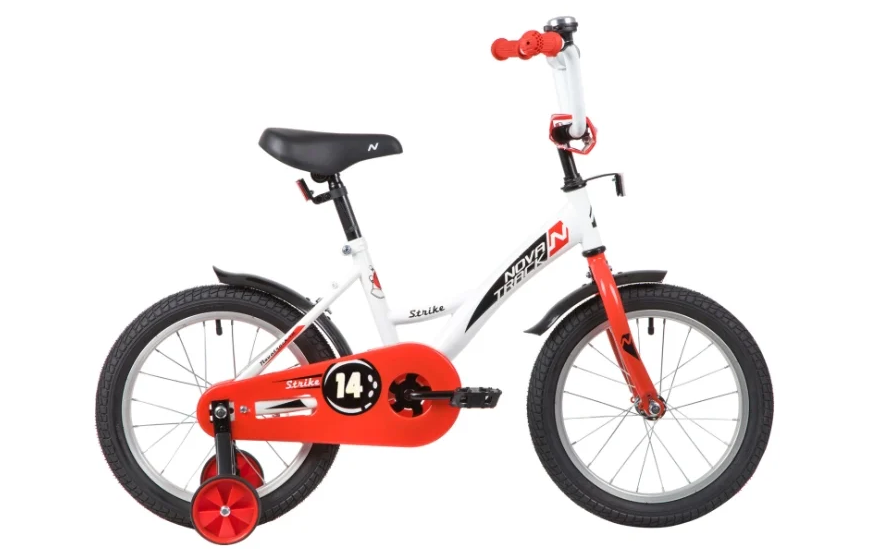 Детский велосипед Novatrack Strike 14 (2020) Белый-красный (139626)