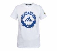 Футболка Adidas Combat Sport T-Shirt Karate WKF бело-синяя, артикул adiCSTS01WKF
