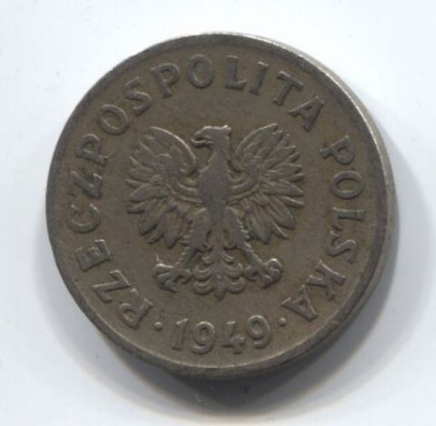 20 грошей 1949 года Польша редкий тип, медь-никель