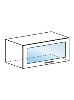 Шкаф горизонтальный со стеклом Юлия ШВГС 800