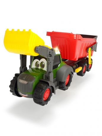 Трактор Happy Farm трейлер 65 см свет звук  Dickie Toys 3819002