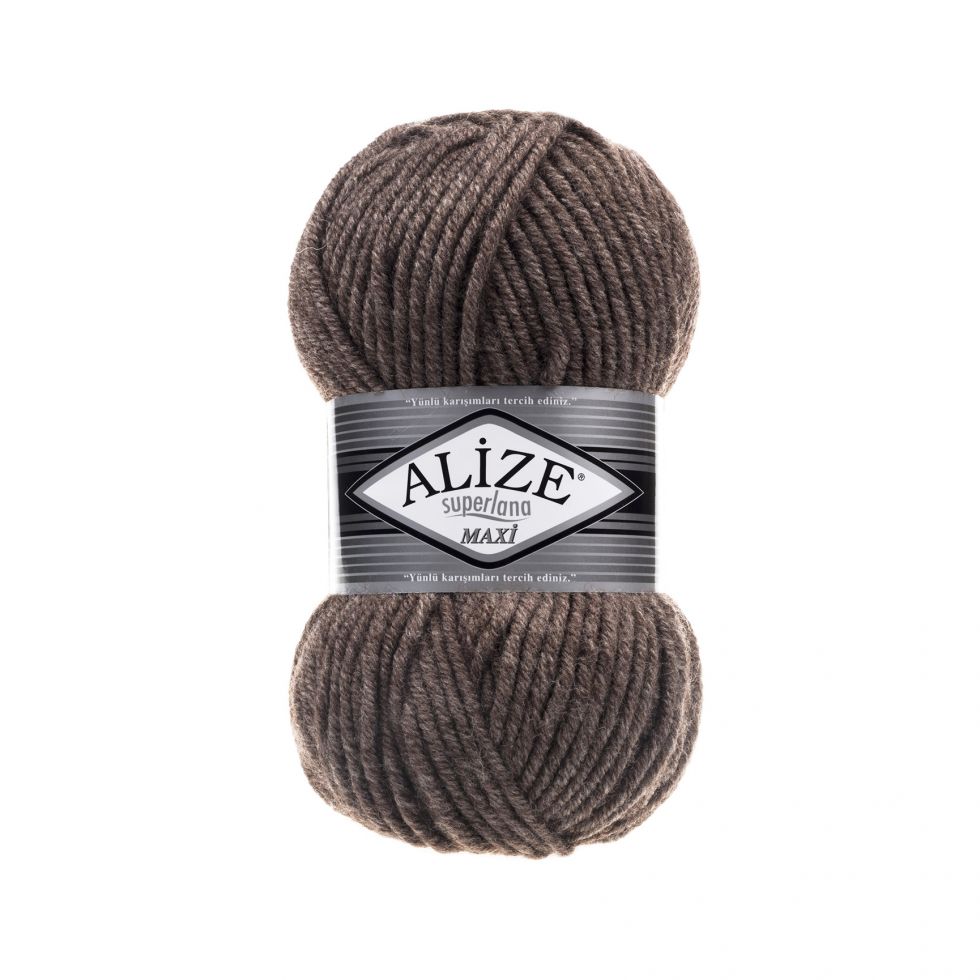 Superlana maxi (Alize) 240-коричневый меланж