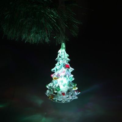 Светящаяся светодиодная ёлочка с шишками Marry Christmas 8 см.