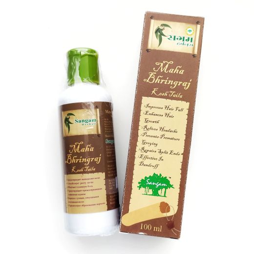 Масло для волос Махабрингарадж | Maha Bhringraj hair Oil | 100 мл | Sangam Herbals