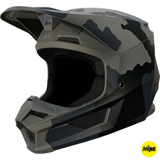 Fox V1 Trev Black Camo MIPS (2022) шлем внедорожный