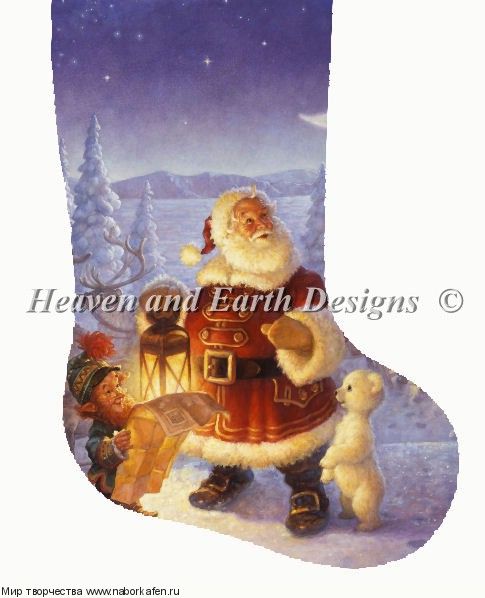 HAEDSCGST 1551 Stocking Santa Claus At The North Pole
