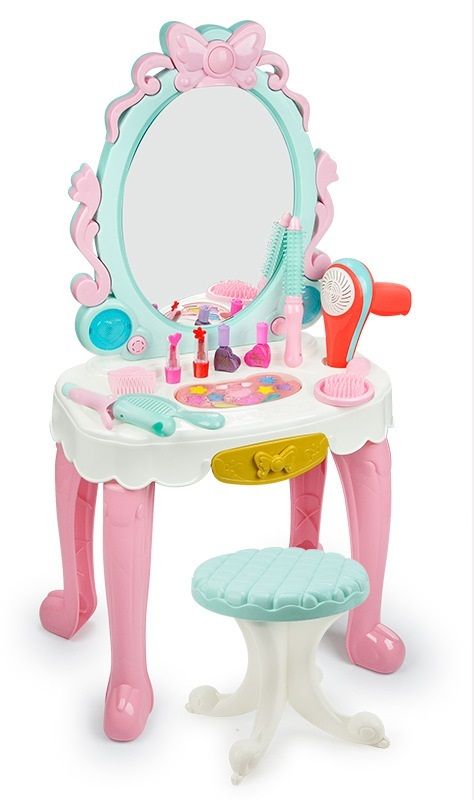 7938  Трюмо детское туалетный столик для девочки со стульчиком и косметикой