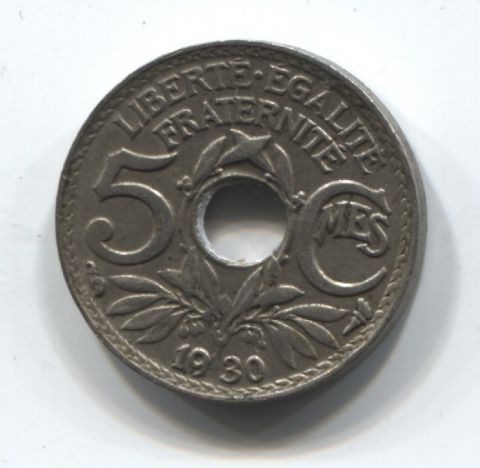 5 сантимов 1930 Франция