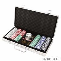 ​Покерный набор на 300 премиум-фишек «Фабрика покера» (фишка 11,5 гр./алюминиевый кейс)