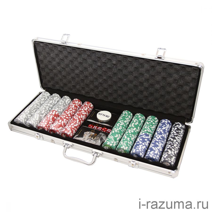 ​Покерный набор на 500 фишек «Фабрика покера» (фишка 11,5 гр./алюминиевый кейс)
