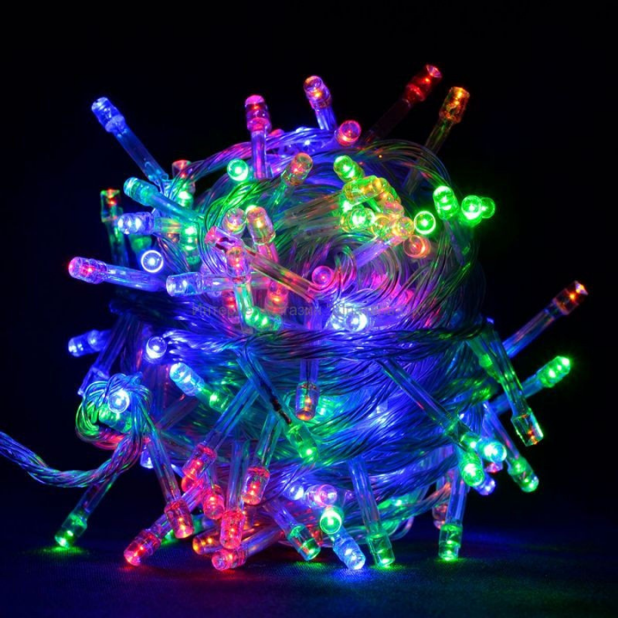 Разноцветная светодиодная гирлянда-нить 200 LED лампочек 8 м