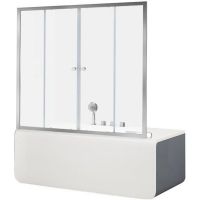 Шторка для ванны Aquanet Alfa 5 NAA6142 150, прозрачное стекло