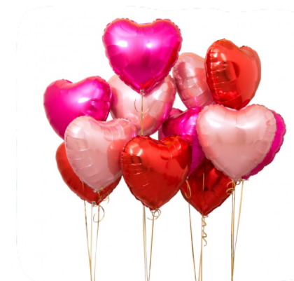 Композиция из воздушных шаров «Ассорти сердец»