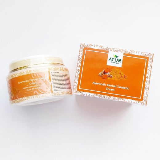 Аюрведический травяной крем Куркума | Ayurvedic Herbal Turmeric Cream | 30 г | AyurGanga