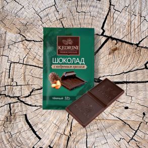 Шоколад Kedrini темный с кедровым орехом, 23 гр.