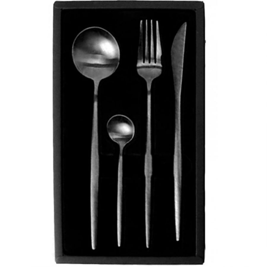 Набор из 4-х столовых приборов Xiaomi Maison Maxx Stainless Steel Modern Flatware Set Black