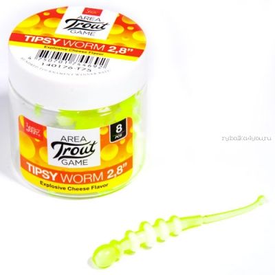 Слаг съедобный Lucky John Pro Series Tipsy Worm 2,3 58 мм / упаковка 12 шт / цвет: T75