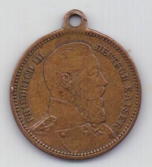 медаль 1888 Пруссия AUNC Германия