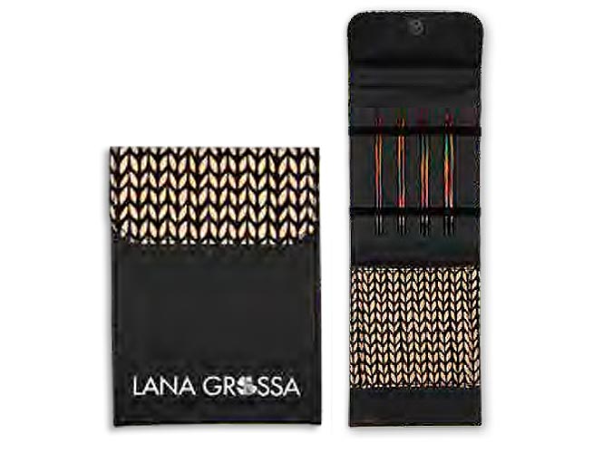 Набор разъемных спиц Lana Grossa, малый (дерево, Simfony, ткань), цвет черный
