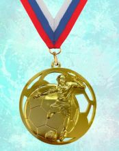 Медаль наградная Гранд за 1 место 70 мм Футбол