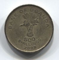 500 шиллингов 2008 Уганда