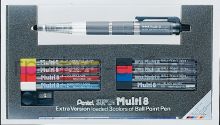 Набор Pentel Multi8 ручка-карандаш+5 наборов цв.грифелей 2мм, 3 набора цв.стержней, точилка PH803ST