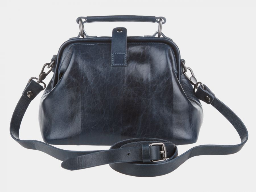 Женская сумка-саквояж из натуральной кожи Alexander-TS "W0013 Blue"