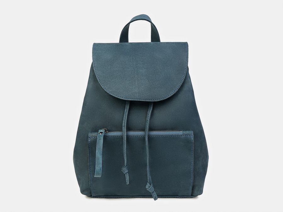 Рюкзак из натуральной кожи Alexander-TS "R0034 Blue "