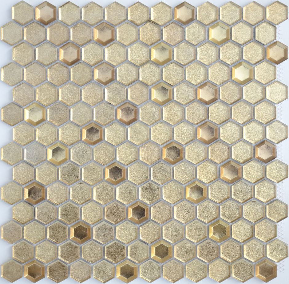 Мозаика LeeDo: Aureo grani hexagon 23x13x6 мм