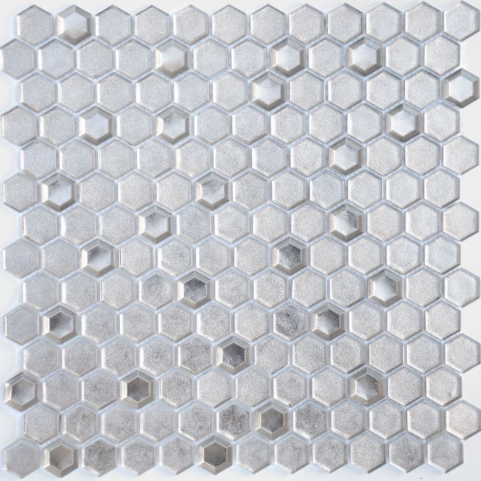 Мозаика LeeDo: Argento grani hexagon 23x13x6 мм
