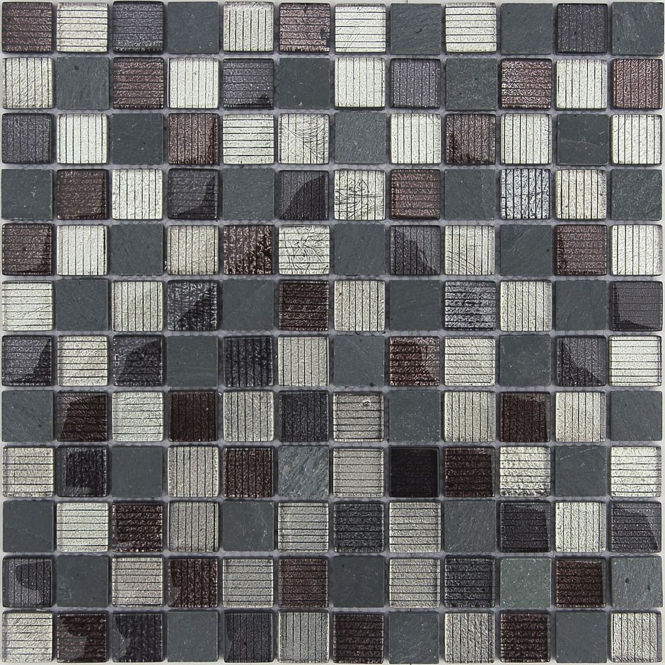 Мозаика LeeDo - Caramelle: Naturelle - Alcantara Nero 23х23х8 мм