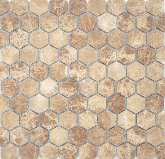 Мозаика LeeDo: Pietrine Hexagonal - Emperador Light матовая 18х30х6 мм
