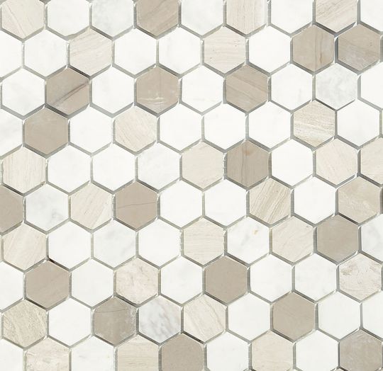 Мозаика LeeDo: Pietrine Hexagonal - Pietra Mix 3 матовая 18х30х6 мм
