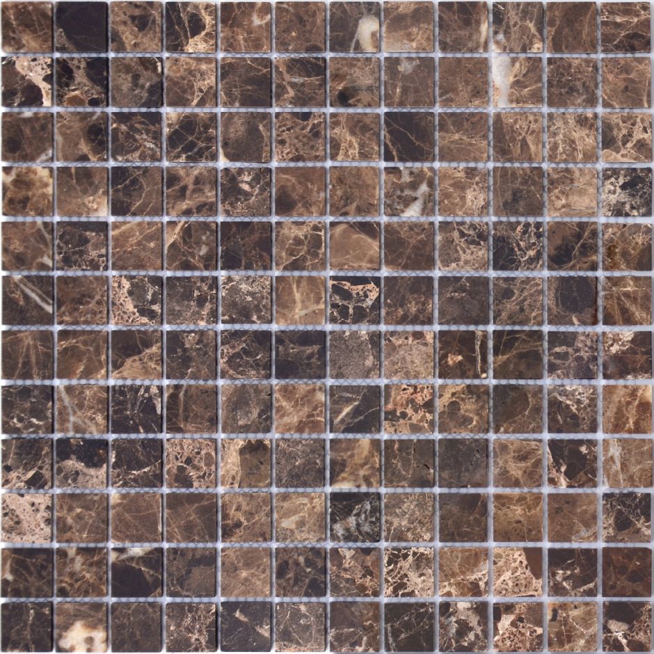 Мозаика LeeDo - Caramelle: Pietrine - Emperador Dark полированная  23x23x4 мм