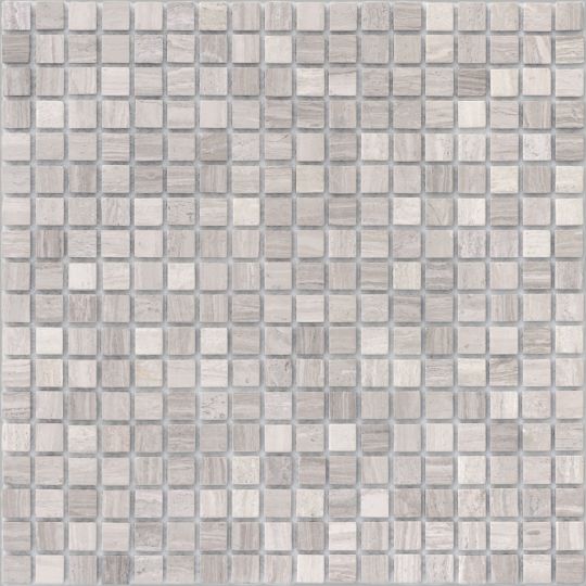 Мозаика LeeDo - Caramelle: Pietrine - Travertino Silver матовая 15x15x4 мм