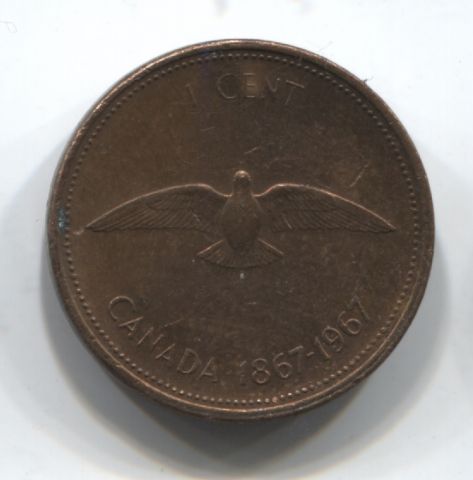 1 цент 1967 Канада 100-летие Конфедерации