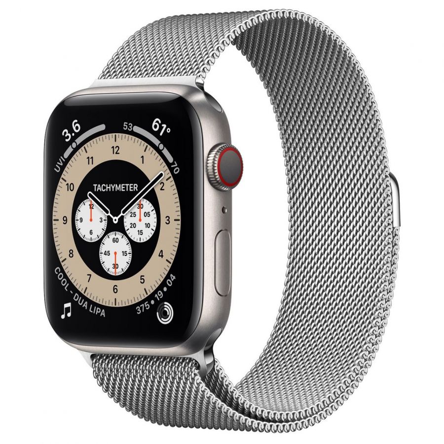 Часы Apple Watch Edition Series 6 GPS + Cellular 44mm Titanium Case with Silver Milanese Loop