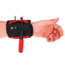 Строительный магнитный браслет Magnetic Wristband, цвет красный, вид 4