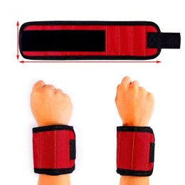 Строительный магнитный браслет Magnetic Wristband, цвет красный, вид 7