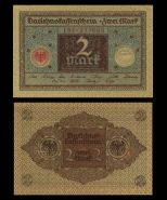 Германия - 2 марки, 1920 (коричневая). UNC. Мультилот
