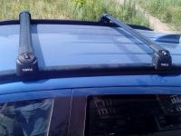 Багажник на крышу Hyundai Tucson 2016-..., Turtle Air 2, аэродинамические дуги на интегрированные рейлинги (черный цвет)