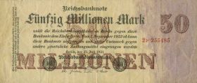 Германия - 50 миллионов марок, 1923. VF. Мультилот