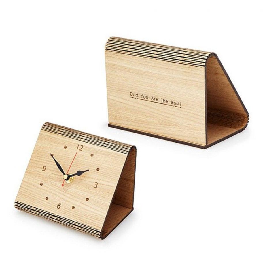 Настольные деревянные часы с вашим лого на заказ