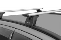 Багажник на крышу Hyundai Santa Fe 2012-18, Lux, крыловидные дуги на интегрированные рейлинги
