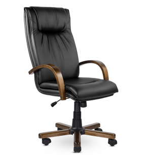 Кресло для руководителя Артекс В дерево D8 (темный орех) Кlux11 (черный)