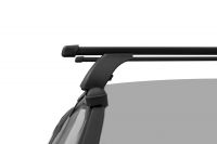 Багажник на крышу Hyundai Santa Fe, 2012г-..., Lux, прямоугольные стальные дуги