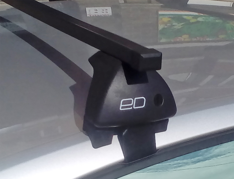 Багажник на крышу Hyundai Accent, Евродеталь, стальные прямоугольные дуги